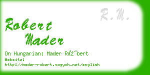 robert mader business card